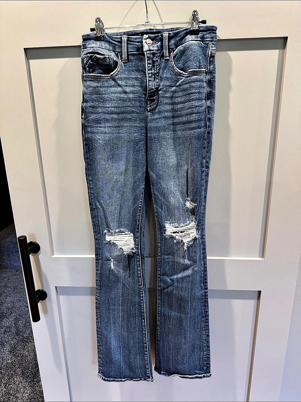 Buckle Black Bootcut Jeans Blue Waist 28 x 34